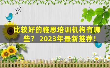 比较好的雅思培训机构有哪些？ 2023年最新推荐！